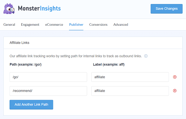 15 Best WordPress Affiliate Plugins and Tools to Increase Sales 4 MonsterInsights tracking