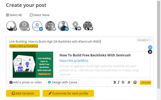 SocialBee-linkedIn