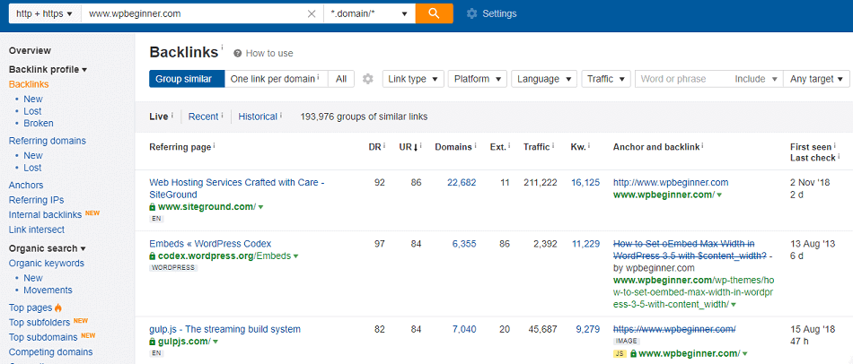 How to Get Free High Authority Backlinks: 35 Easy Methods 5 Ahrefs backlink analysis