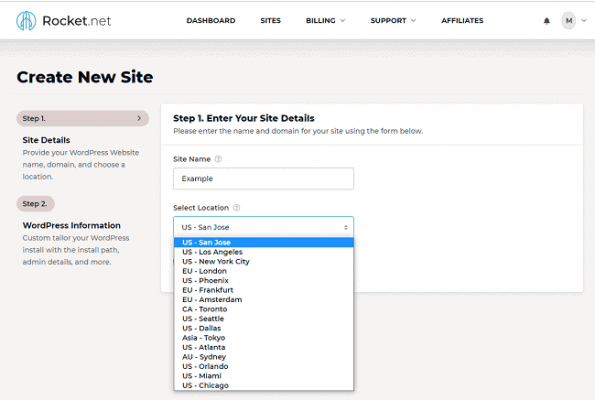 Rocket-create-site
