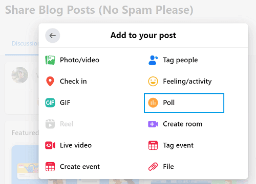 create facebook group poll