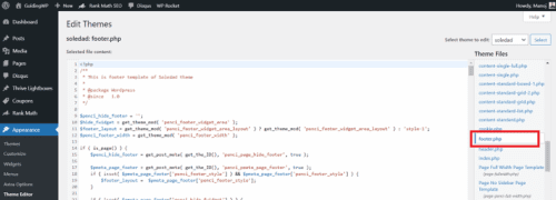 Footer edit wordpress