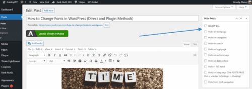 Hide WordPress Posts