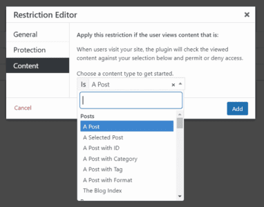 Restrict content access
