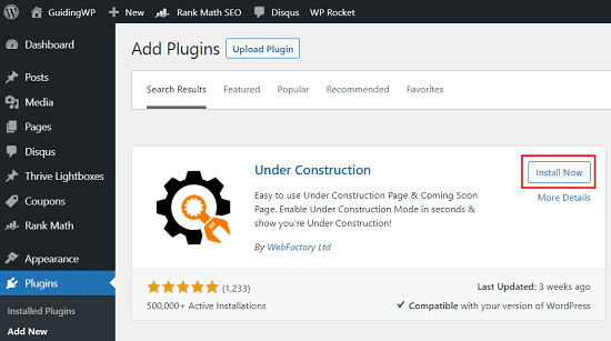 Under Construction plugin