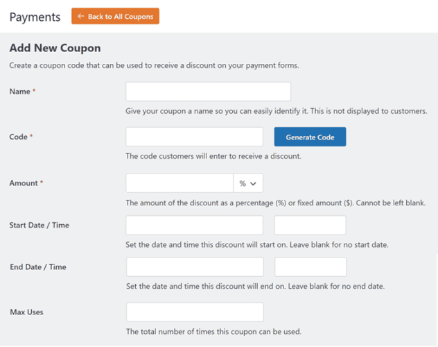 coupon wp forms