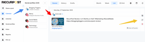 RecurPost calendar