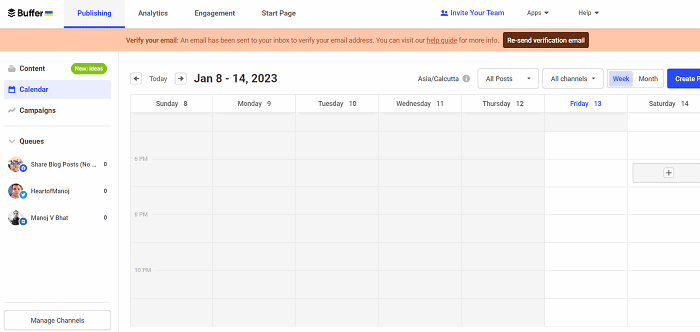 Buffer dashboard