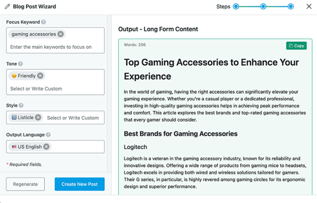 content ai blog post writing