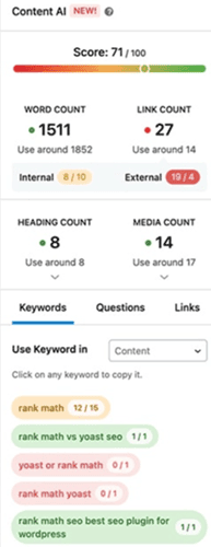 content ai features