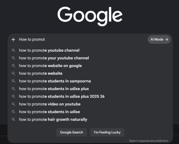 Google auto complete