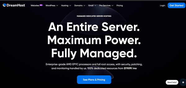 DreamHost dedicated server hosting