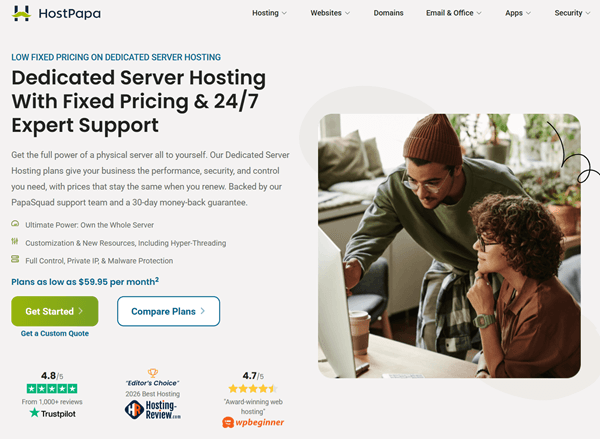 HostPapa dedicated server hosting