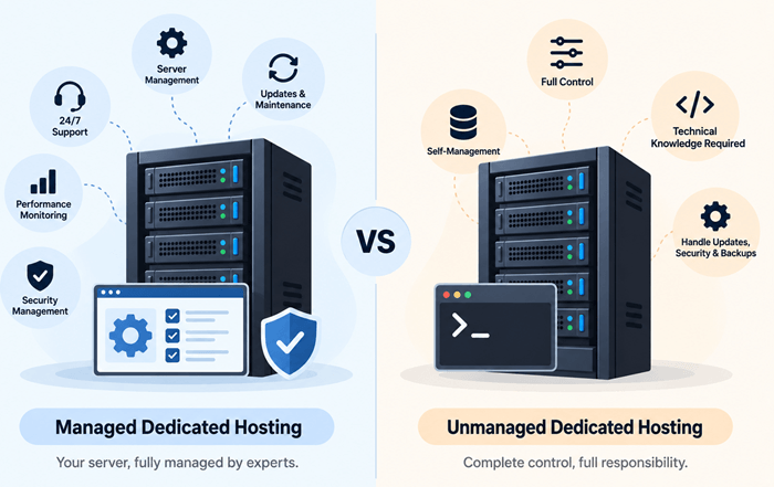 Managed vs Unmanaged Dedicated Hosting