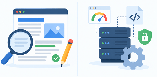 On page SEO vs. technical SEO