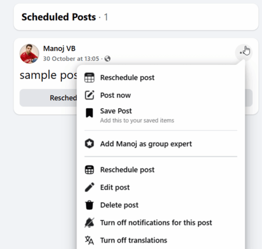 edit facebook posts