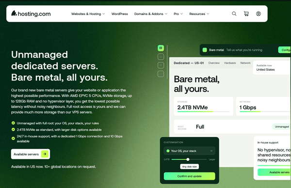 hosting com dedicated hosting
