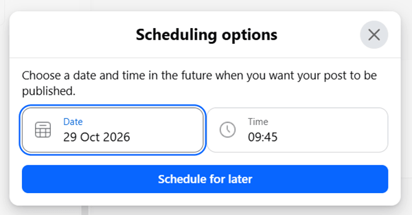 how to schedule a facebook post