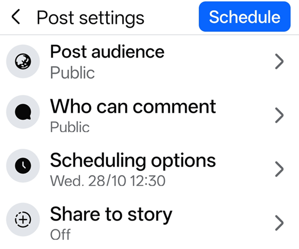 how to schedule facebook posts