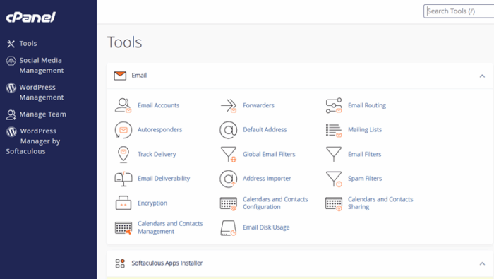 Hosting com control panel